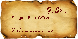 Fityor Szimóna névjegykártya